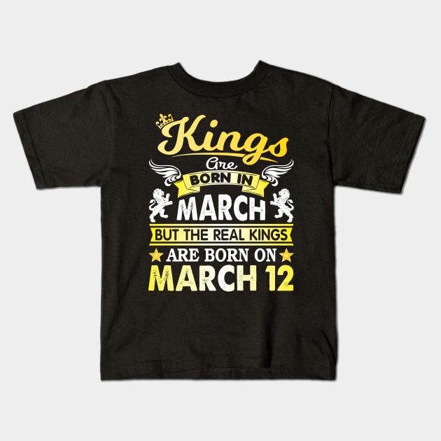 V4Tee Happy Birthday Boy Man Born On March 12 Kids T-Shirt by suongmerch